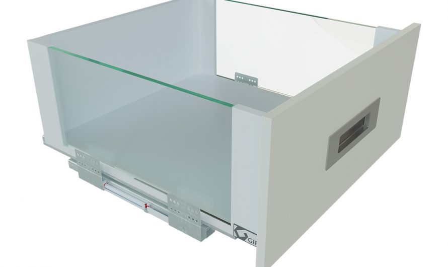 Выдвижной ящик со стеклянными боковинами GIFF PRIME FlatBox L=450 H=199 белый