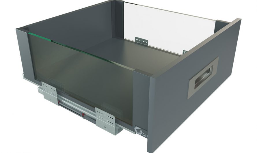 Выдвижной ящик со стеклянными боковинами GIFF PRIME FlatBox L=450 H=167 графит