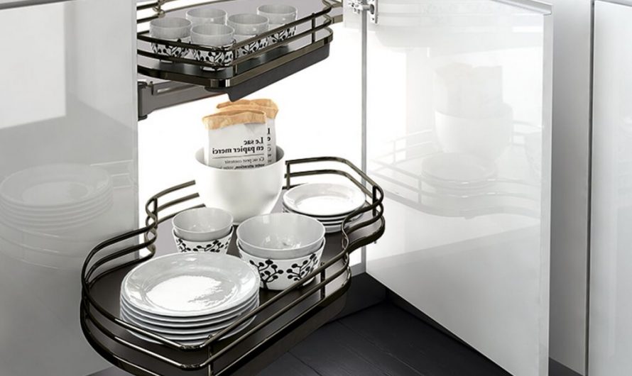 Механизм Combi`S в угловой модуль 900 Inoxa Ellite 846BEY/SX левый титан (2 полки)