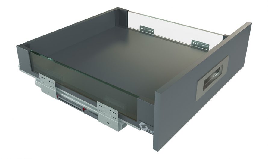 Выдвижной ящик со стеклянными боковинами GIFF PRIME FlatBox L=450 H=84 графит