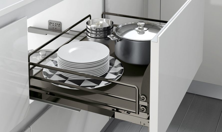 Корзина фасад 900 выдвижная с доводчиком Inoxa Ellite 5202ЕY титан (с креплением фасада)