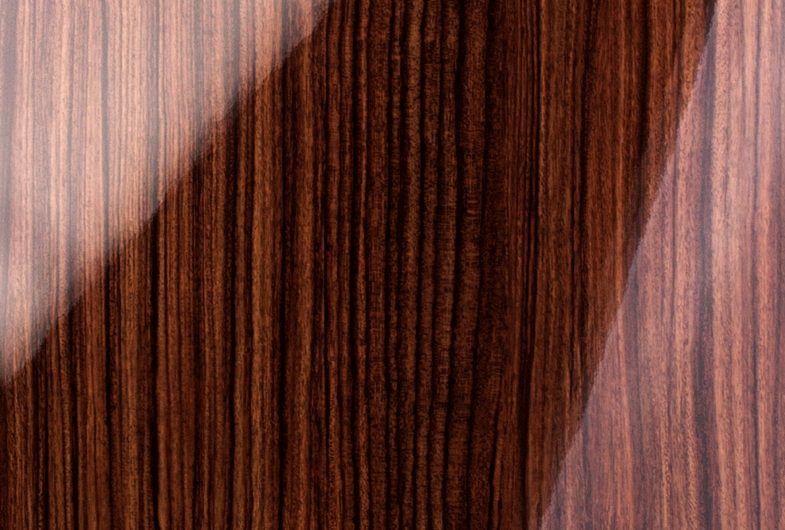Фасад из плиты AGT High Gloss 18 мм, глянцевый, Тик Европейский-602 (односторонний) PUR