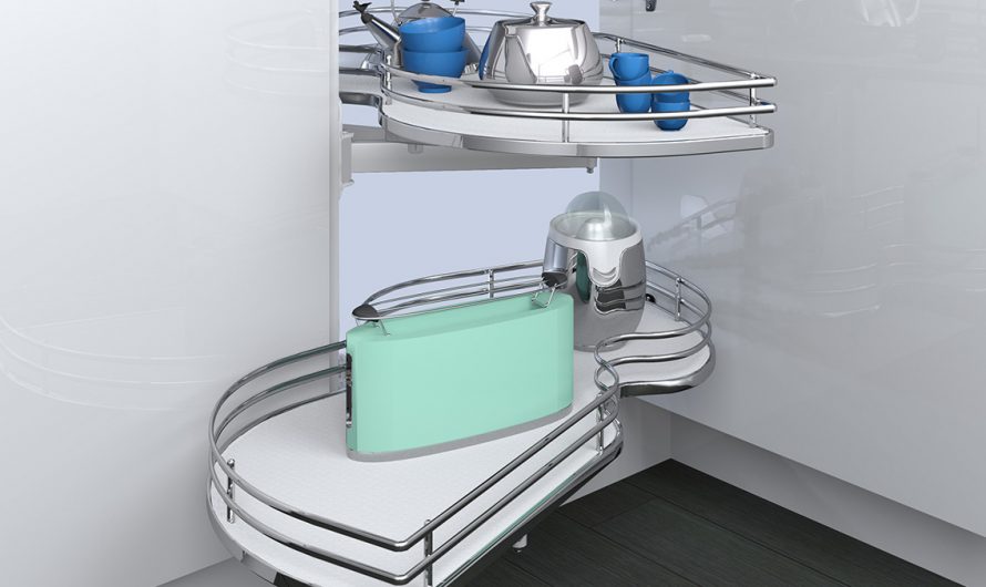 Механизм Combi`S в угловой модуль 900 Inoxa Ellite 845BEY/SX левый хром/белый (2 полки)