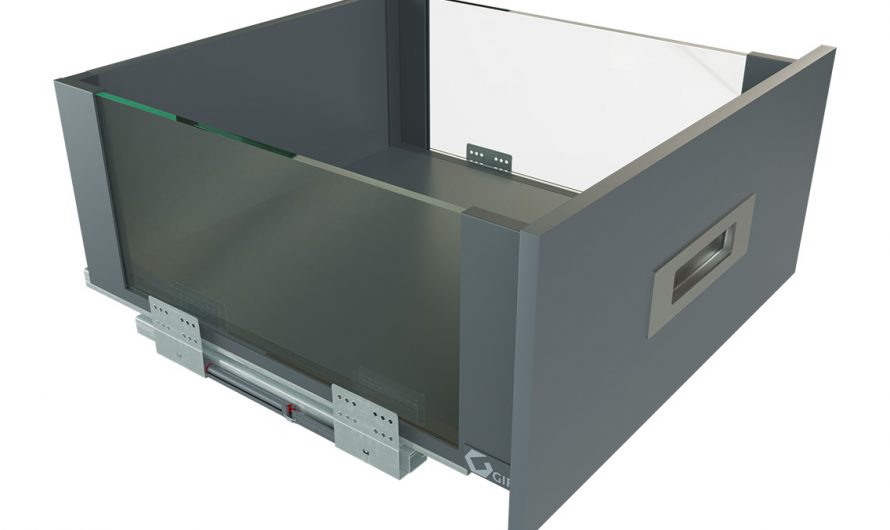 Выдвижной ящик со стеклянными боковинами GIFF PRIME FlatBox L=450 H=199 графит